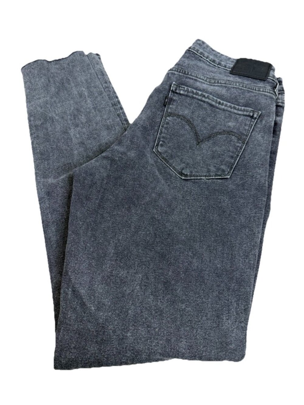 Levi's 721 Women Sz 30 (Actual 29x29) High-Rise Skinny Black Stone Wash Raw EUC